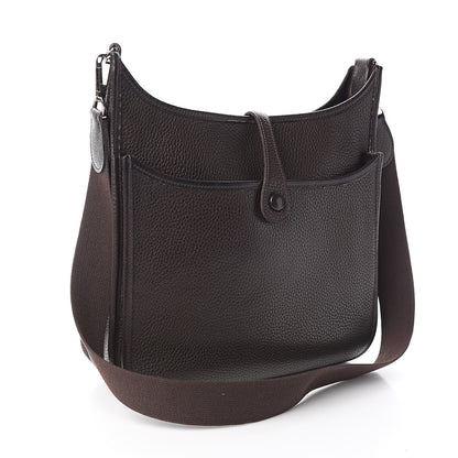 Hermes Taurillon Clemence Evelyne II PM Chocolate 3 of 10
