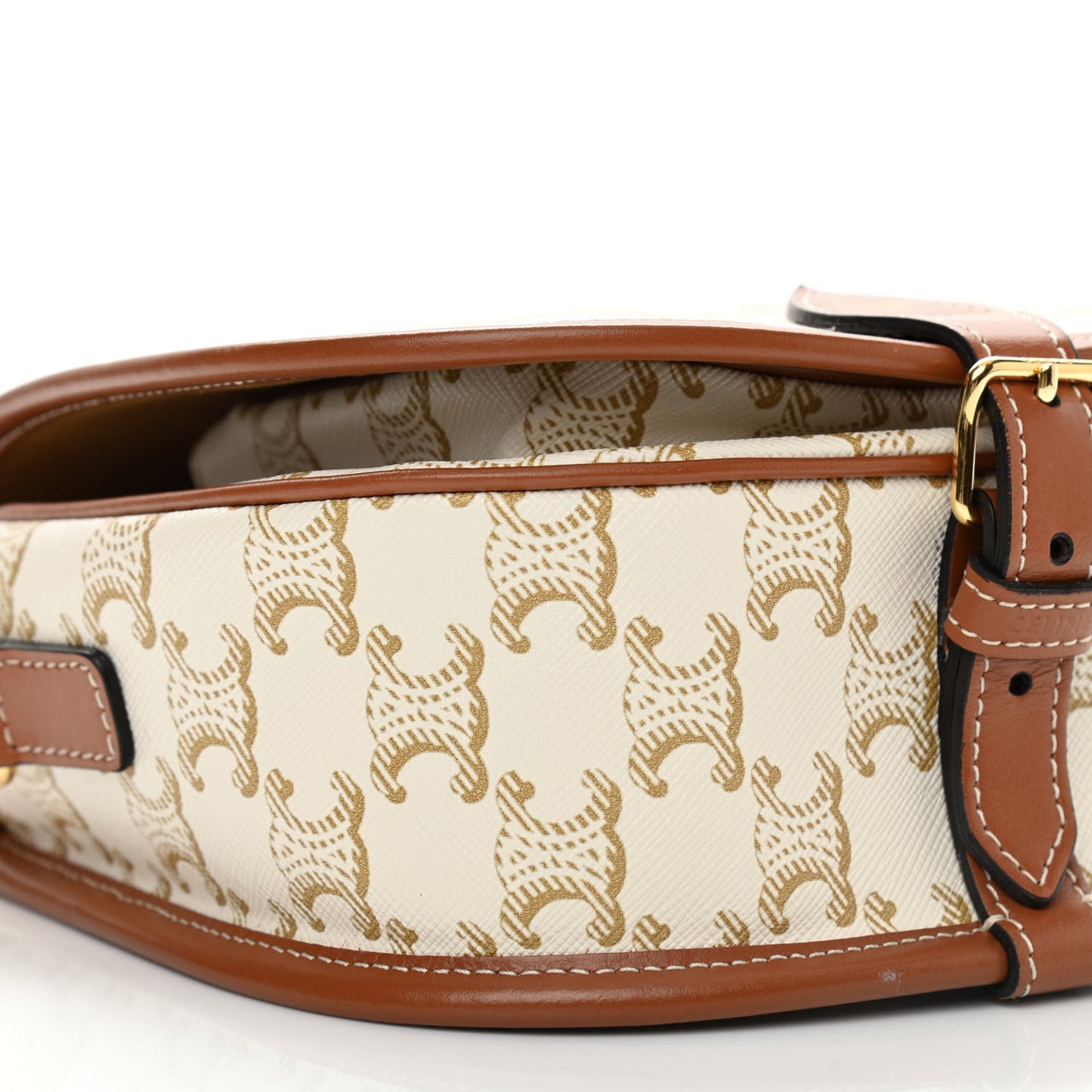 Triomphe Canvas Medium Folco Bag White