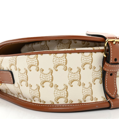 Celine Triomphe Canvas Medium Folco Bag White 8 of 11