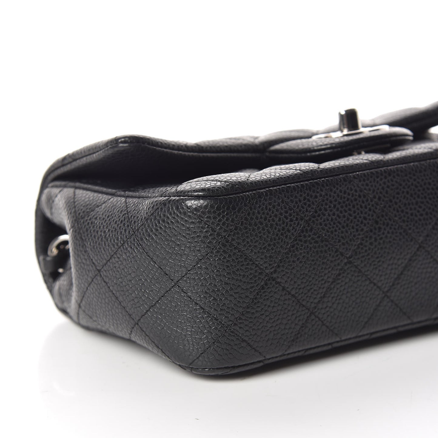 Metallic Caviar Quilted Mini Rectangular Flap Black