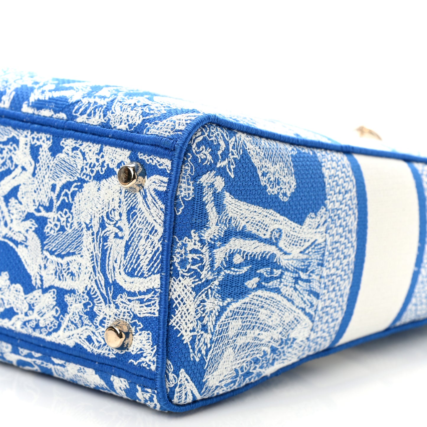 Toile de Jouy Embroidered Large Lady D-Lite Fluorescent Blue