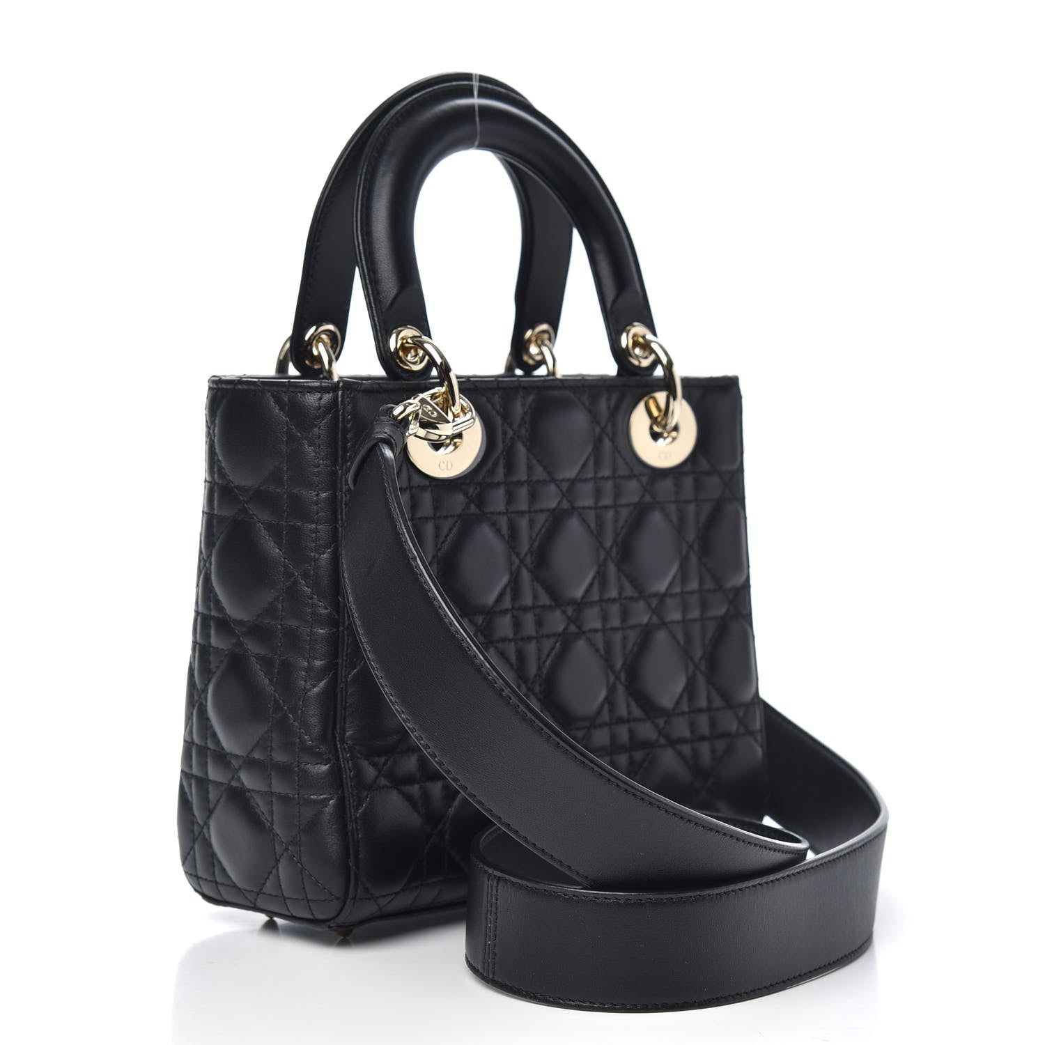 Christian Dior Lambskin Cannage Small My ABCDior Lady Dior Black 3 of 11