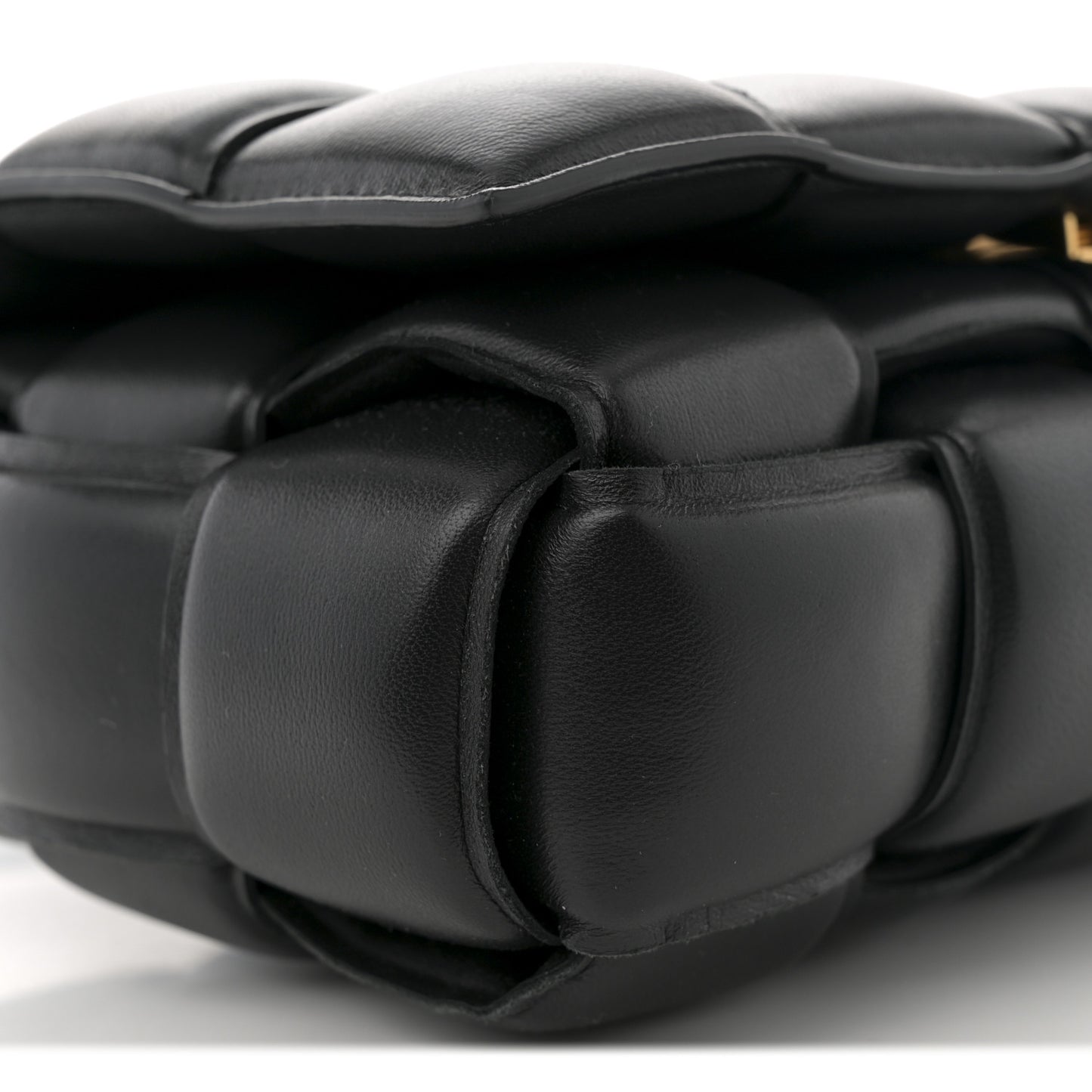 Nappa Maxi Intreccio Padded Cassette Crossbody Bag Black