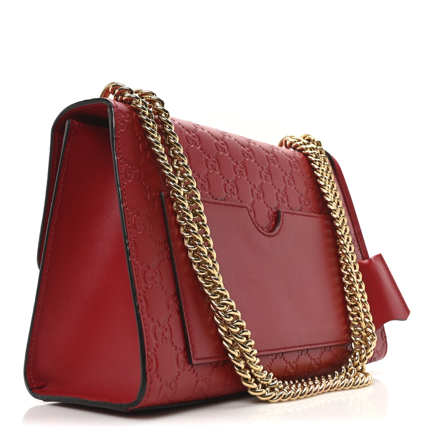 Gucci Guccissima Medium Padlock Shoulder Bag Hibiscus Red 3 of 10