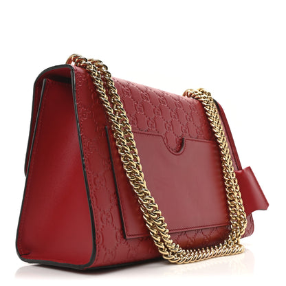 Gucci Guccissima Medium Padlock Shoulder Bag Hibiscus Red 3 of 10