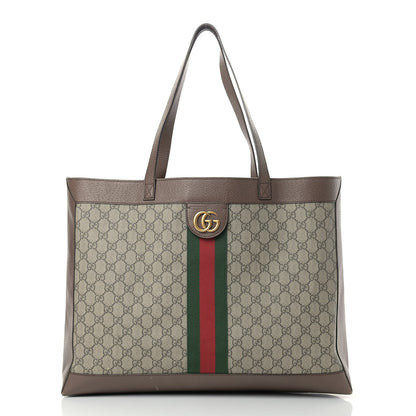 Gucci GG Supreme Monogram Web Ophidia Tote Brown 3 of 17