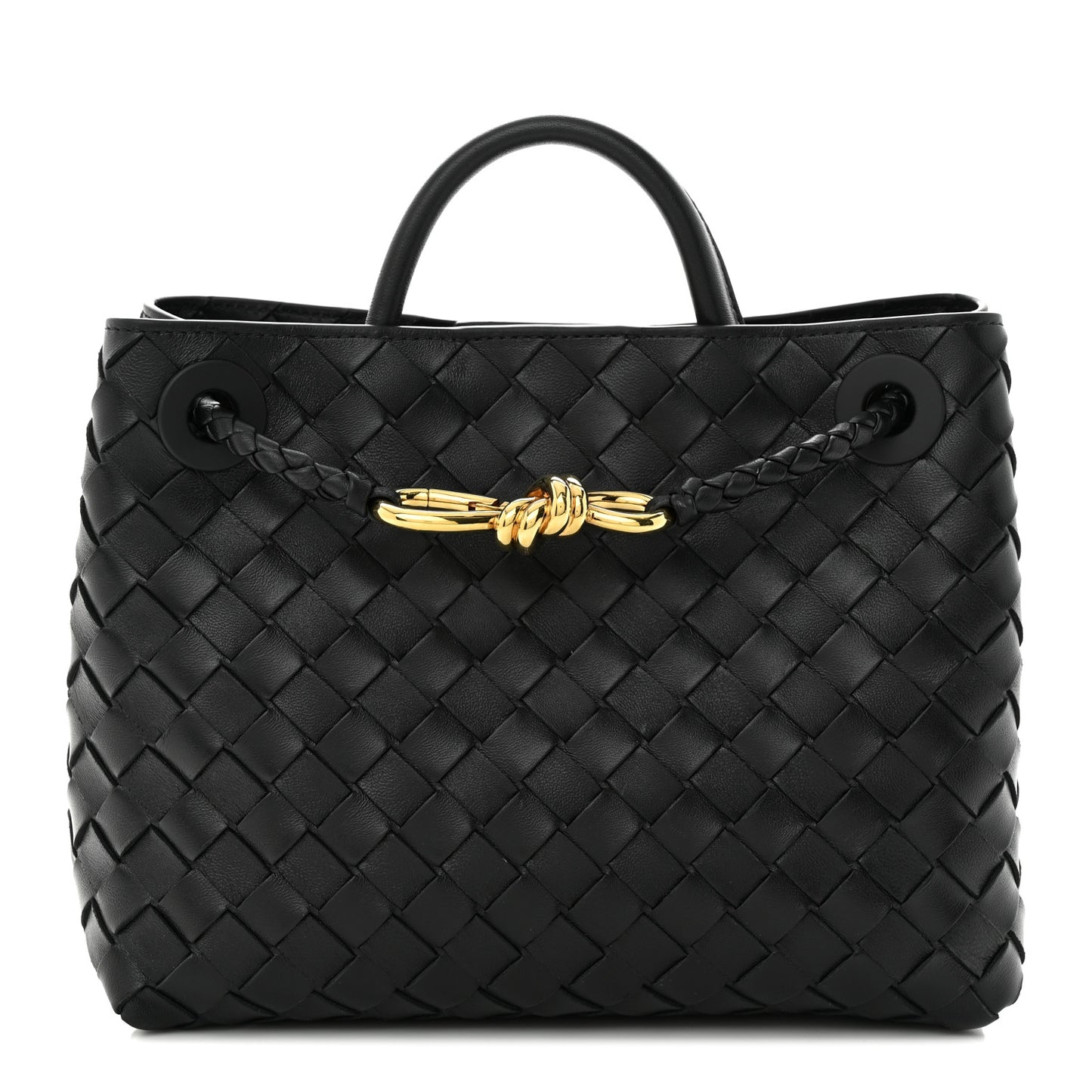 Nappa Intrecciato Small Andiamo Shoulder Bag Black