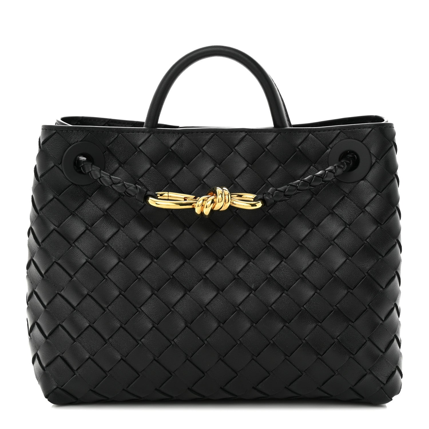 Bottega Veneta Nappa Intrecciato Small Andiamo Shoulder Bag Black 1 of 12