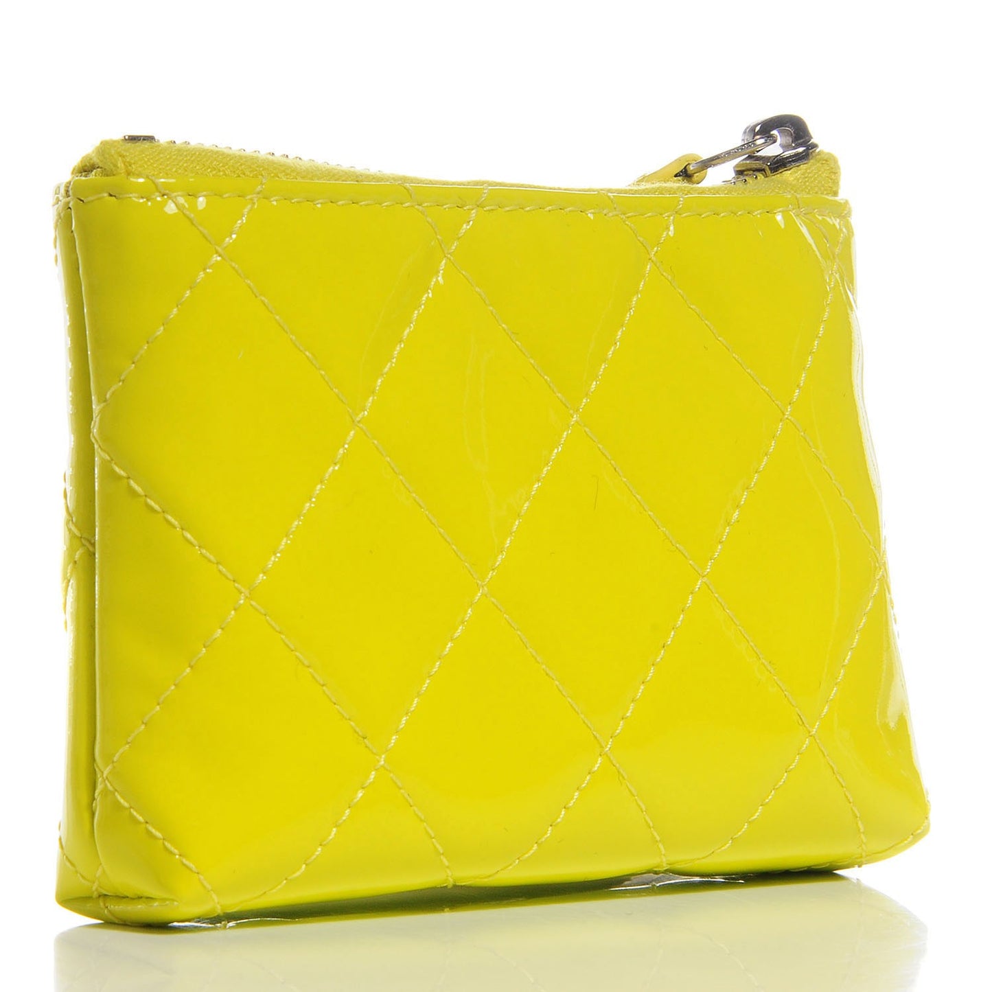 Patent Quilted Key Holder Case Yellow