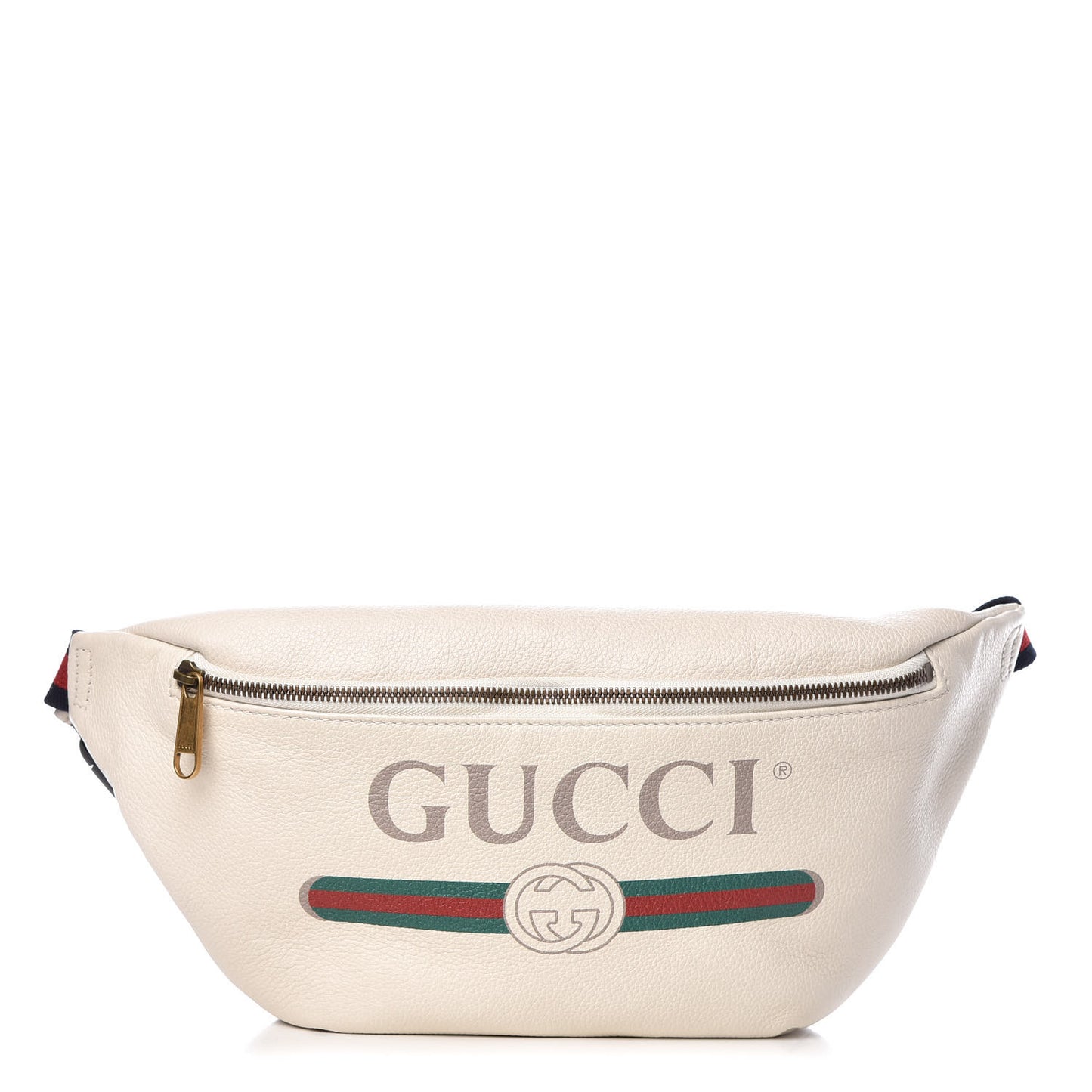 Grained Calfskin Logo Belt Bag White