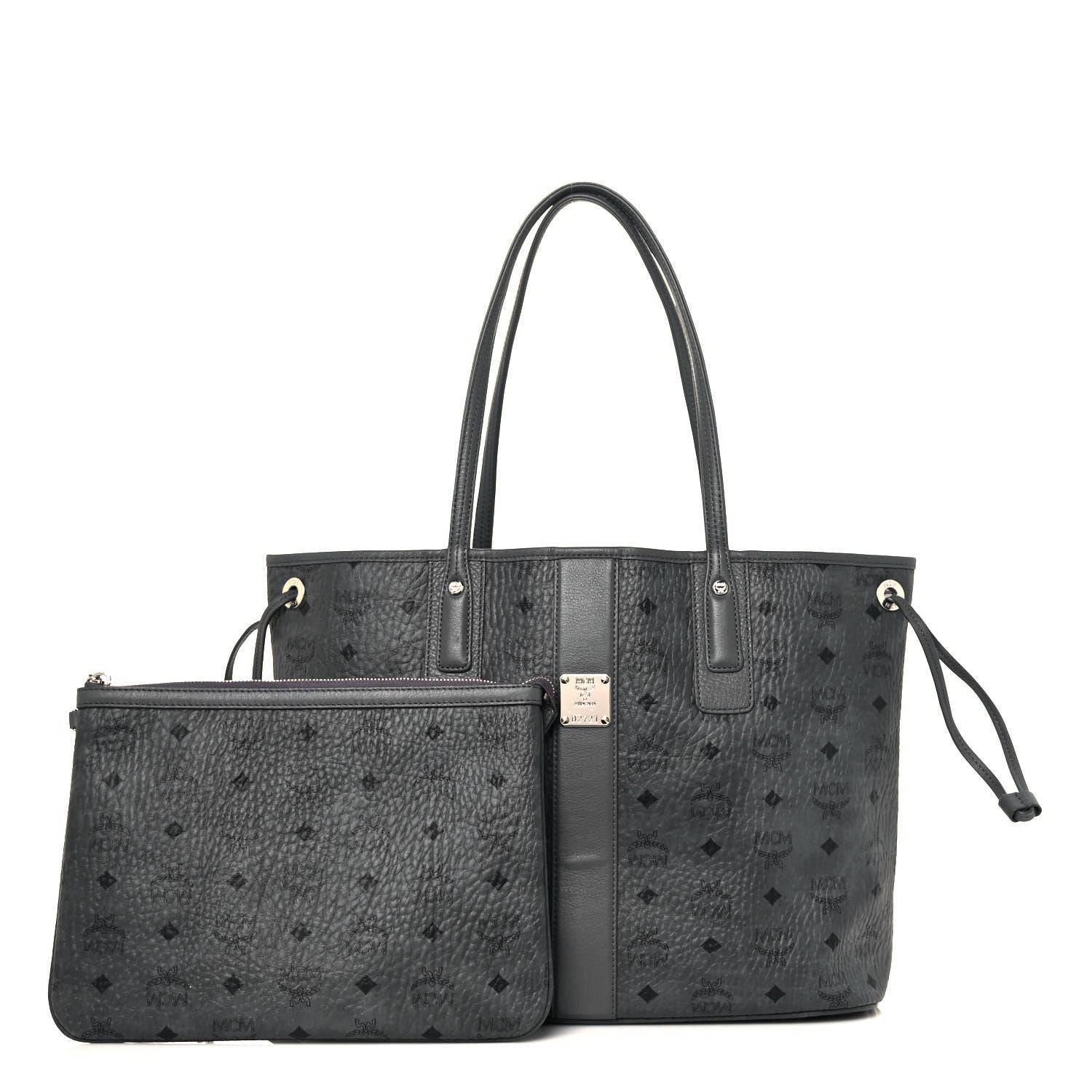 MCM Visetos Medium Liz Reversible Shopper Tote Grey 1 of 21