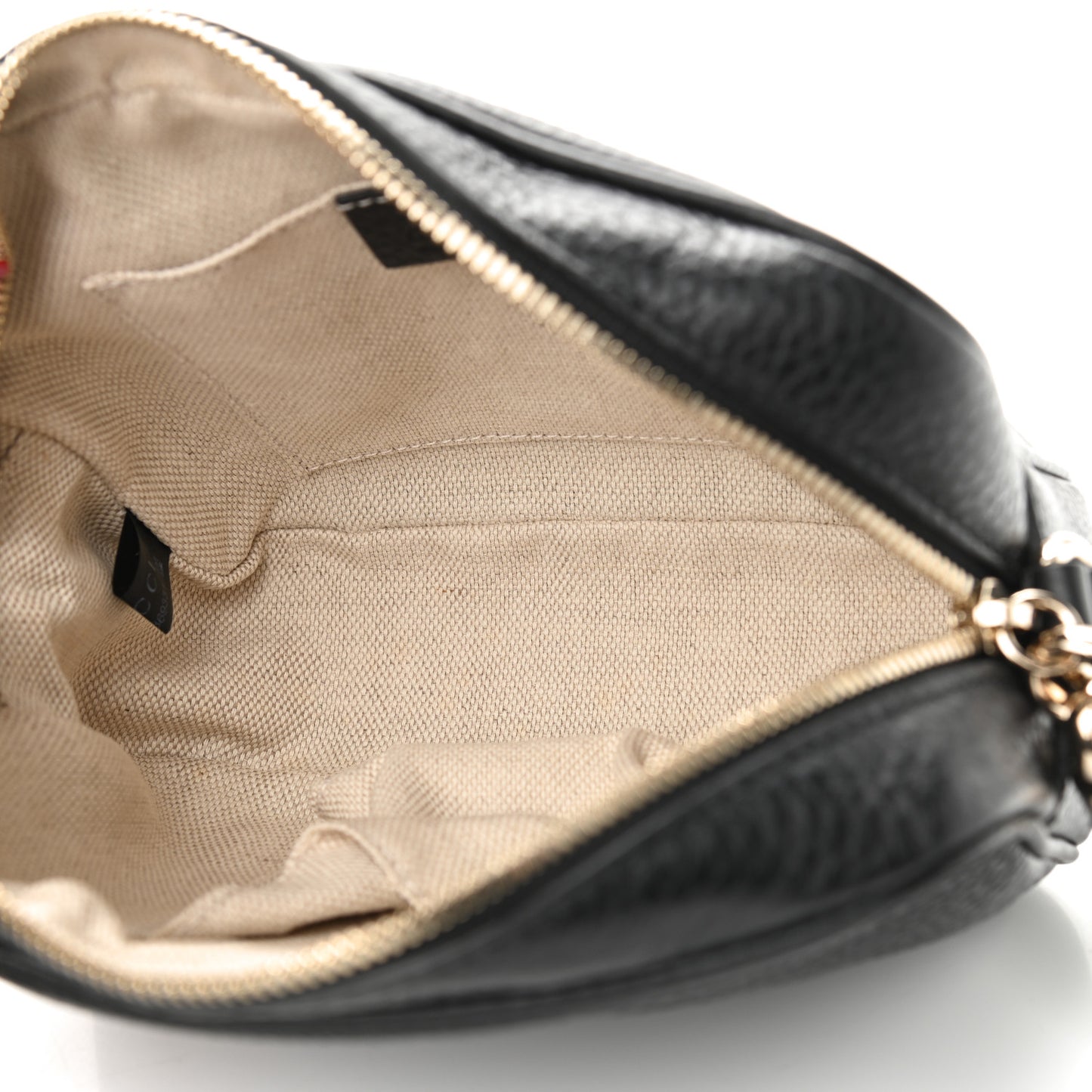 Pebbled Calfskin Small Soho Disco Bag Black