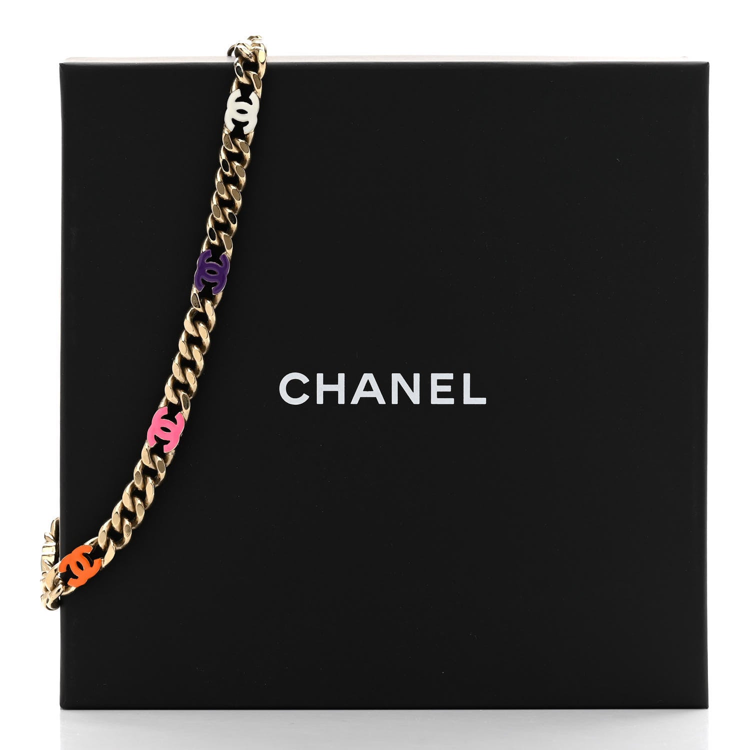Chanel Metal Enamel Chain CC Choker Gold Multicolor 3 of 6