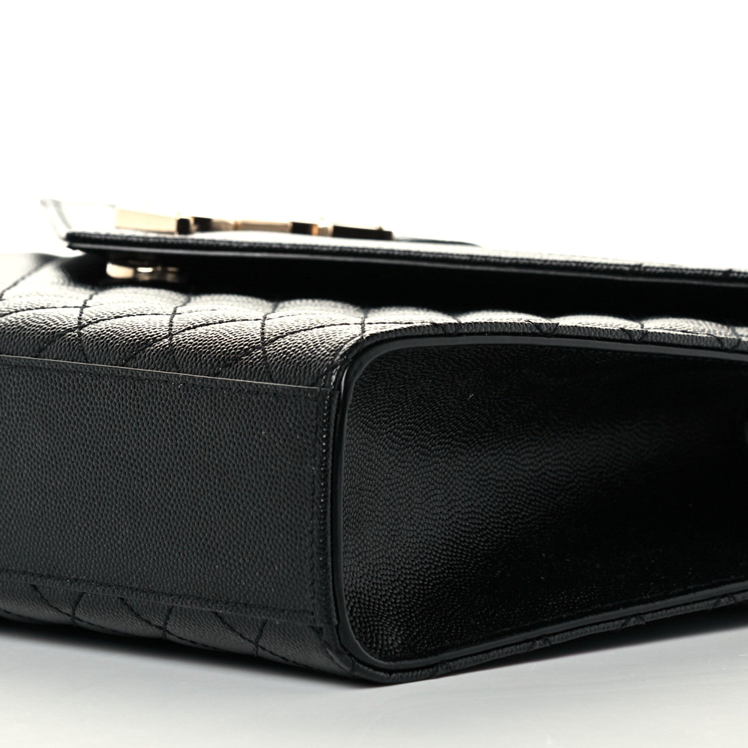 Saint Laurent Grain De Poudre Textured Mixed Matelasse Large Triquilt Monogram Satchel Black 10 of 11