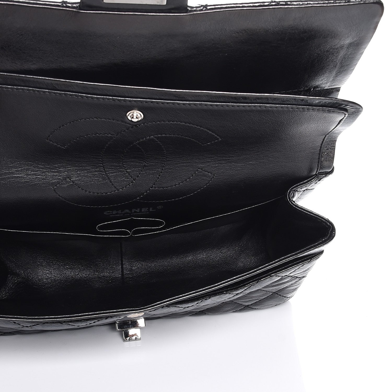 Chanel Metallic Aged Calfskin Quilted 2.55 Reissue 226 Flap Black 5 of 8