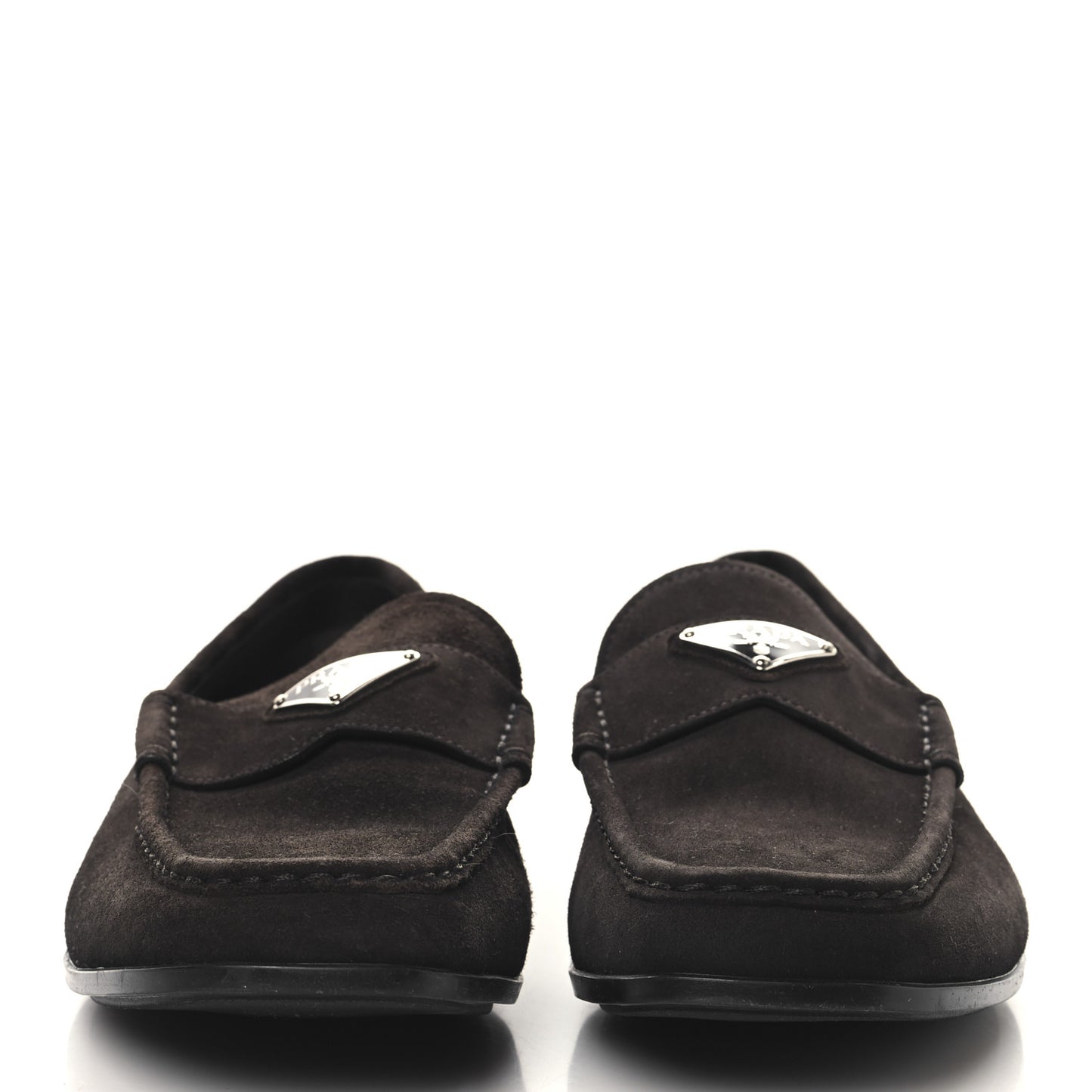 Vitello Scamosciato Triangle Mens Loafers 9.5 Brown