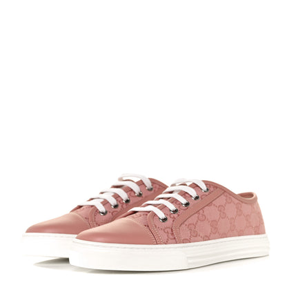 Gucci GG Monogram Calfskin Womens Low Top Sneakers 39 Pink Soft Pink 3 of 7