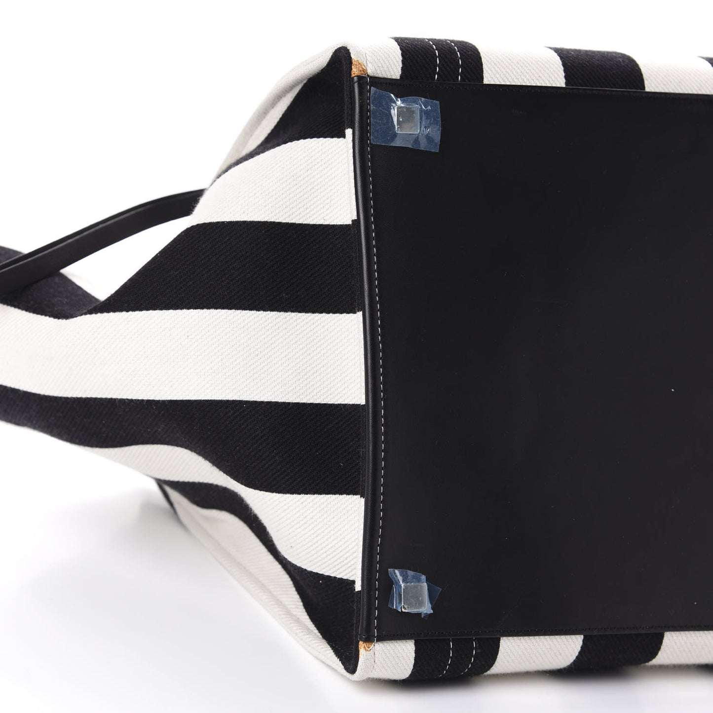 Cotton Canvas Striped Medium Phantom Luggage White Black