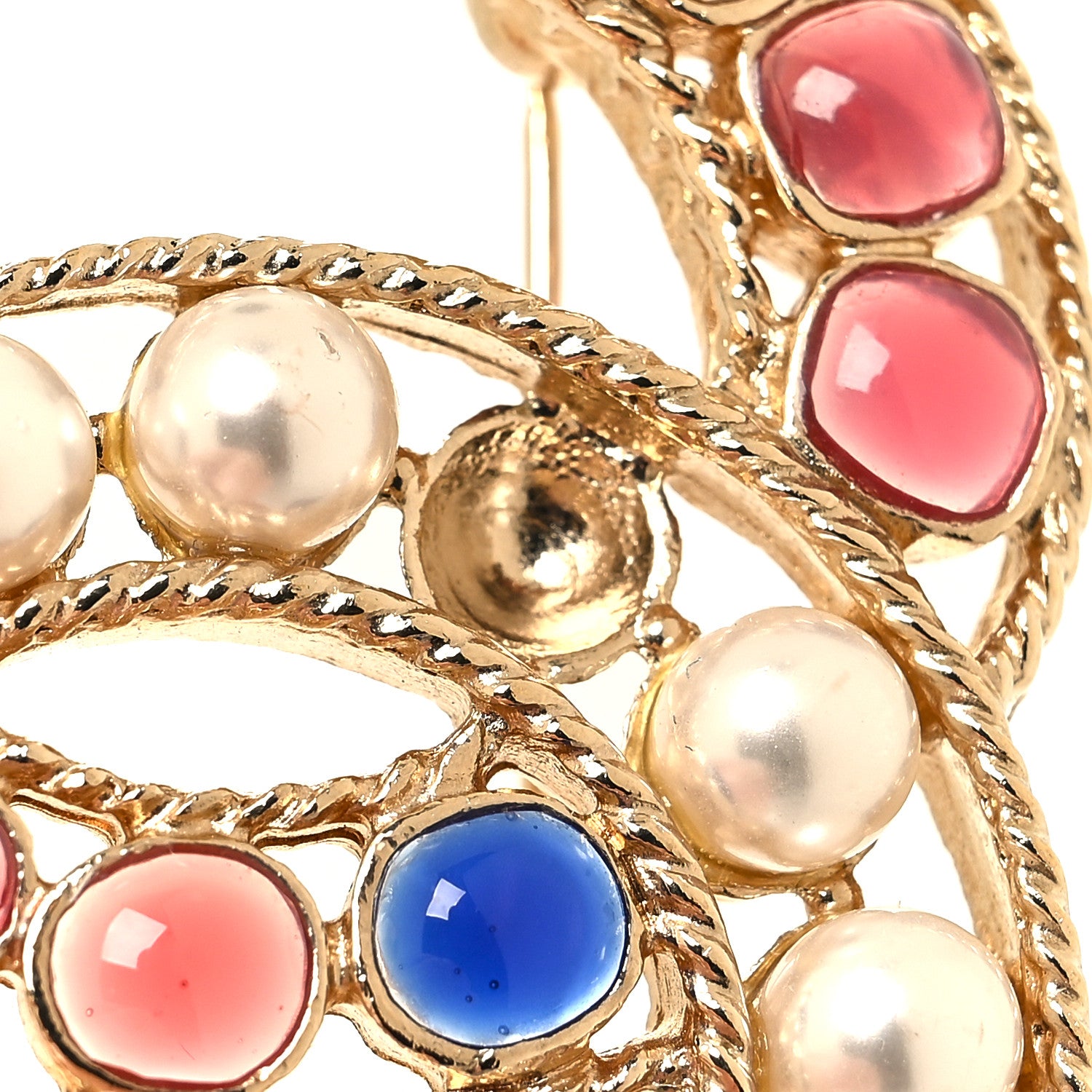 Chanel Pearl Gripiox CC Brooch Multicolor Light Gold 4 of 4