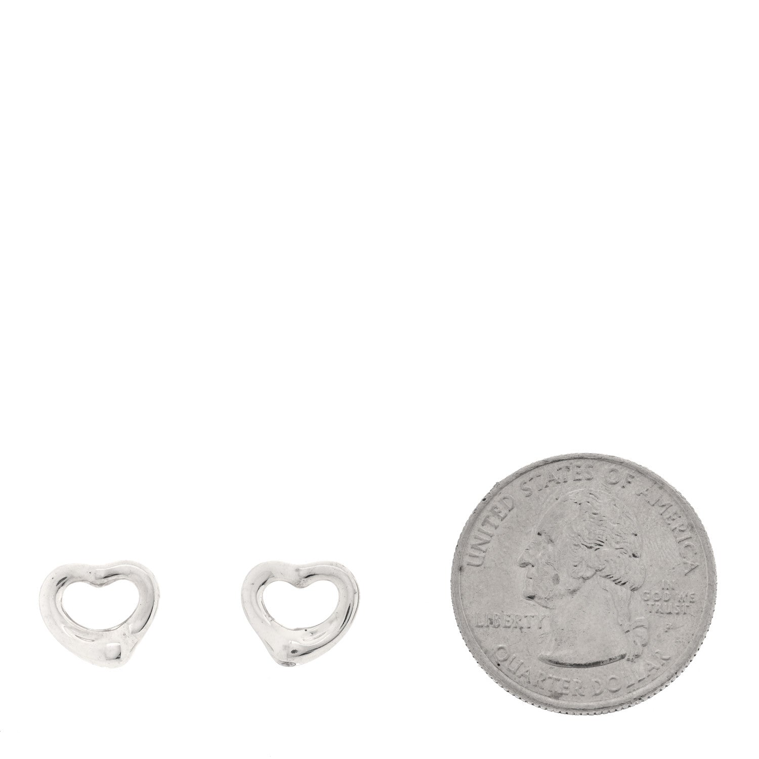 Tiffany Sterling Silver Elsa Peretti 11mm Open Heart Earrings 2 of 4