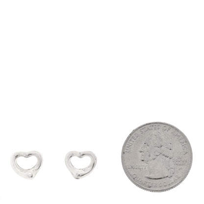 Tiffany Sterling Silver Elsa Peretti 11mm Open Heart Earrings 2 of 4