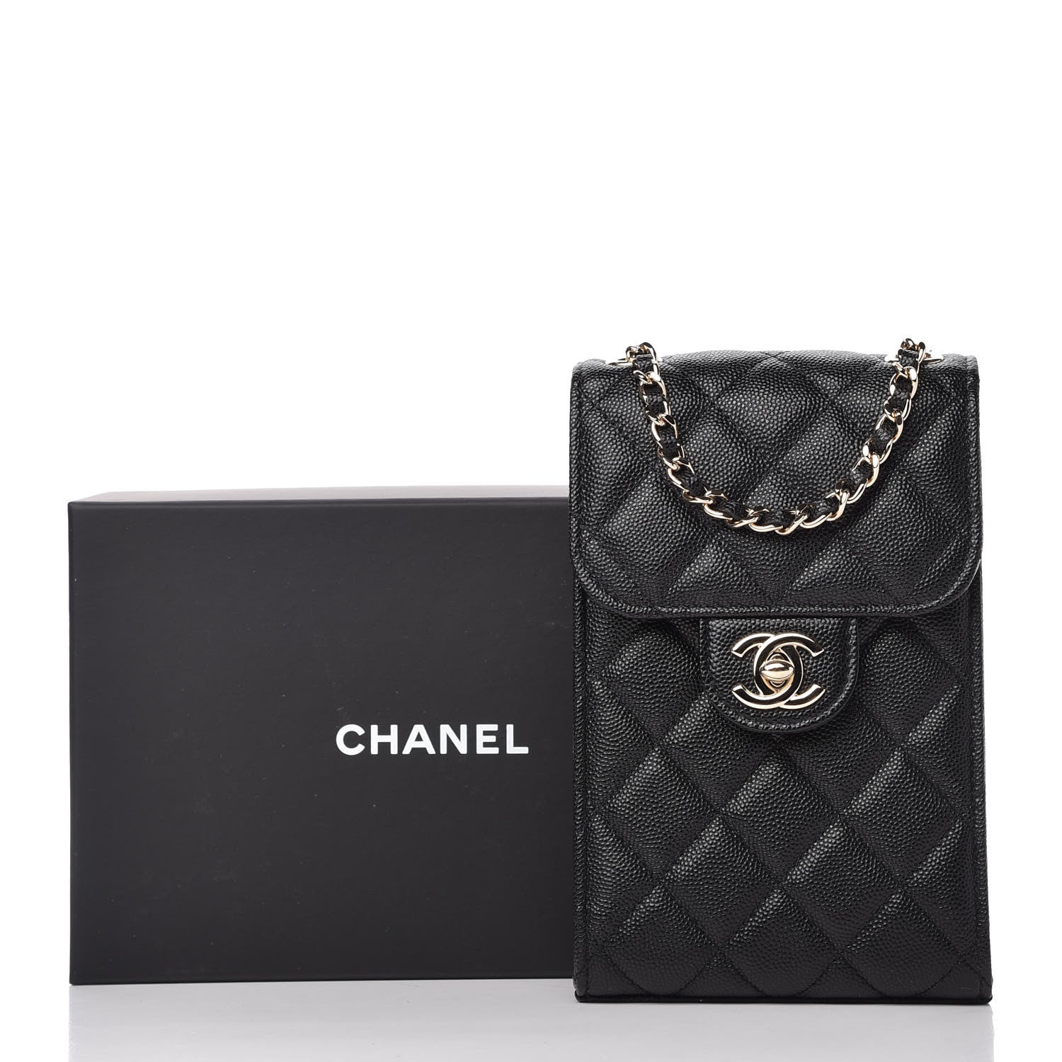 Chanel Caviar Quilted Classic Phone Holder Black 12 of 12