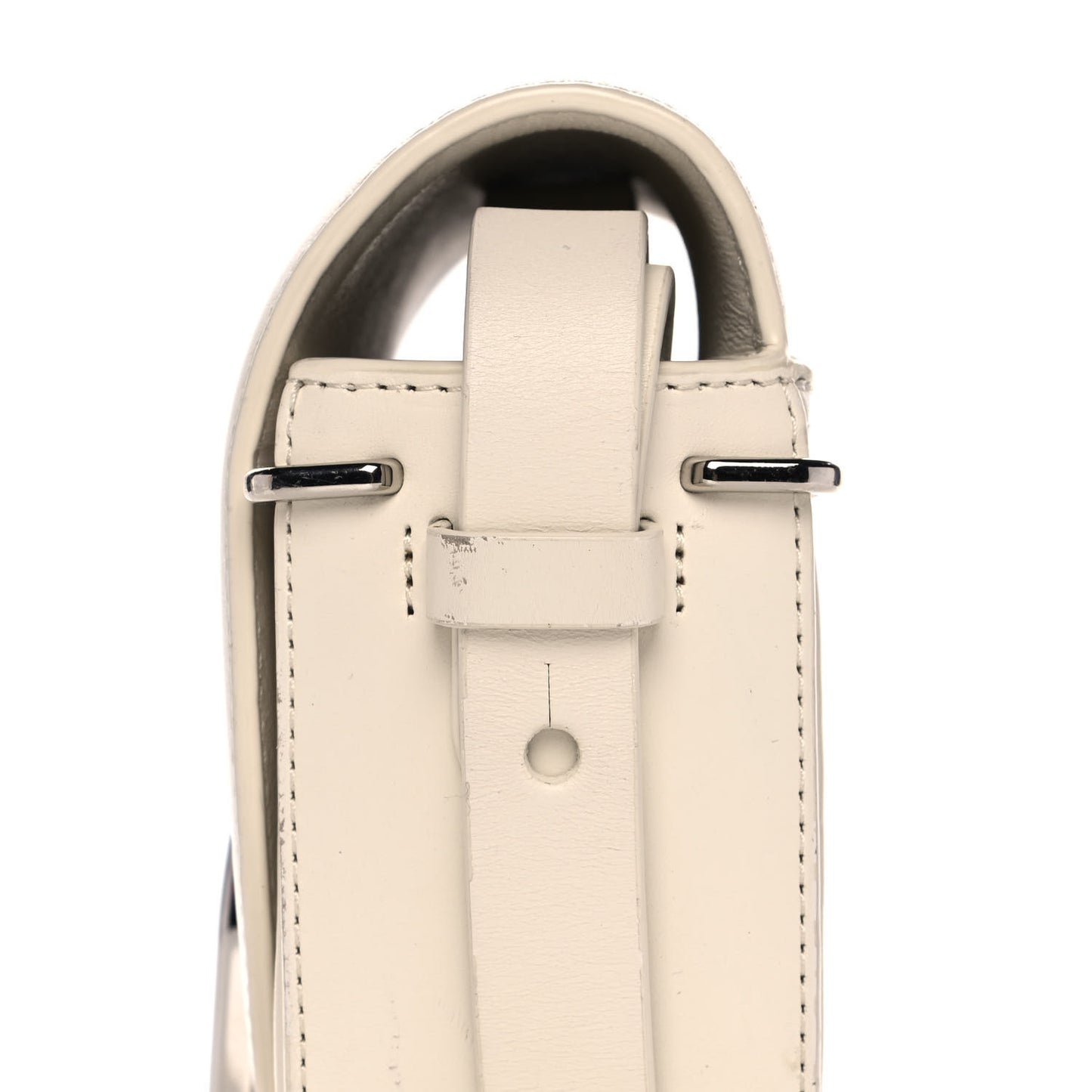 Calfskin Alix Saddle Crossbody Bag Off White