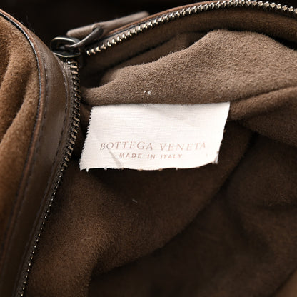 Bottega Veneta Woven Snakeskin Accordion Satchel Brown 7 of 14