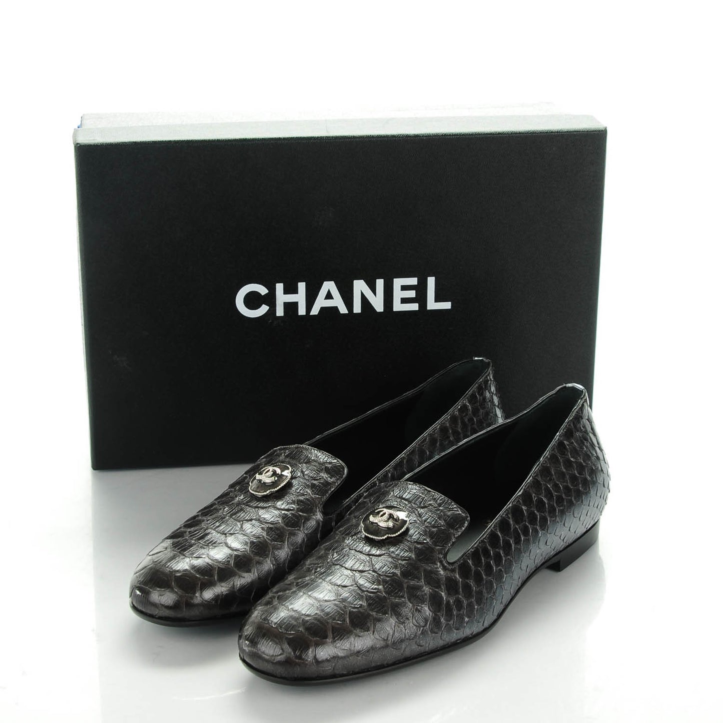 Python CC Mocassin Loafers 36.5 Dark Grey