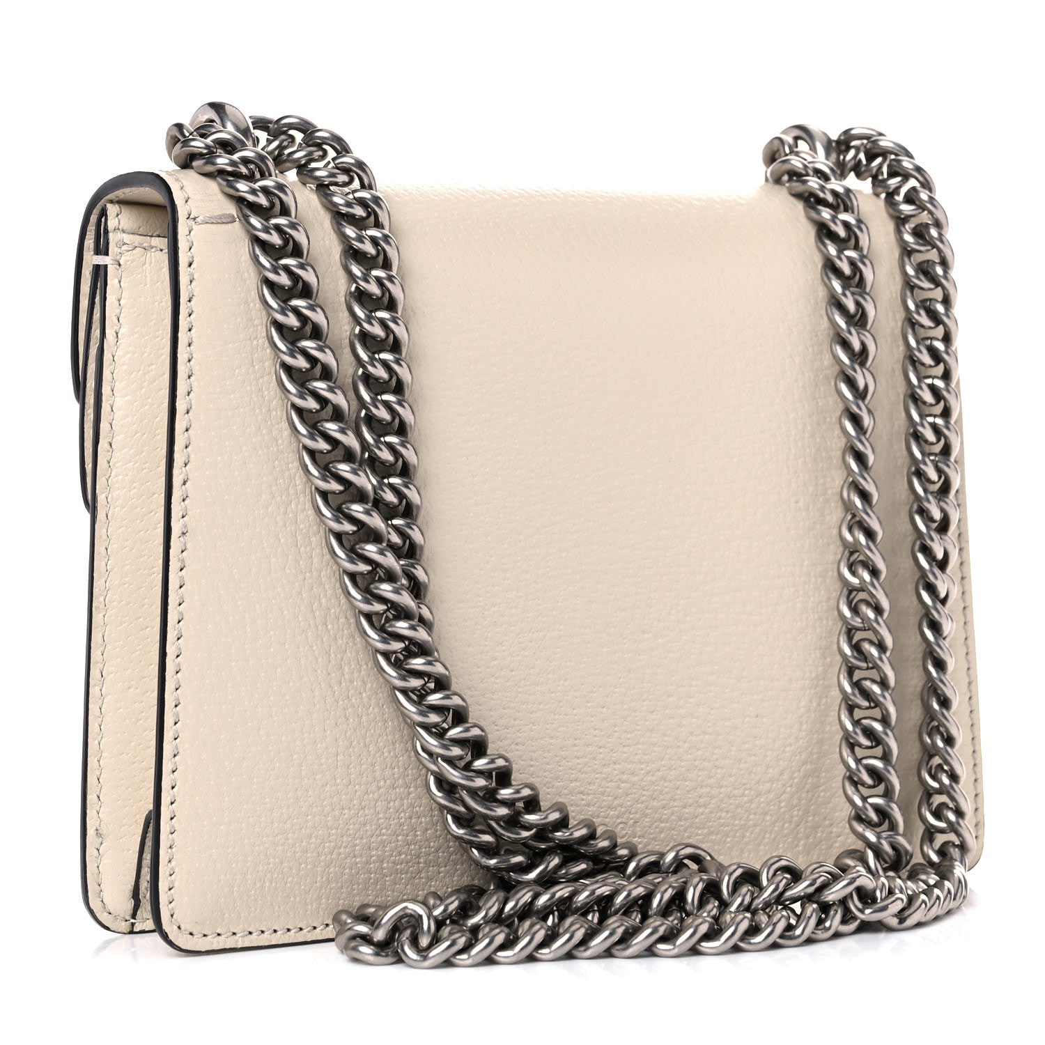 Gucci Textured Calfskin Crystal Mini Dionysus Shoulder Bag Mystic White 3 of 16