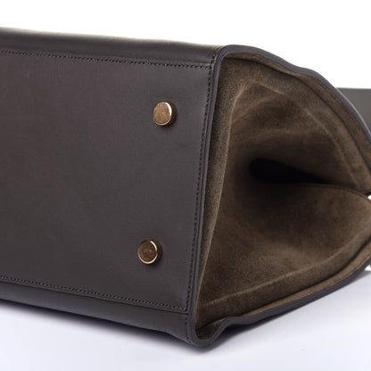 Saint Laurent Calfskin Suede Small Monogram Downtown Cabas Earth 10 of 12