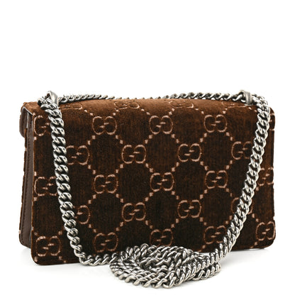 Gucci Velvet Moon Calfskin Crystal GG Monogram Small Dionysus Shoulder Bag Brown Vintage Cocoa Black Diamond 3 of 10