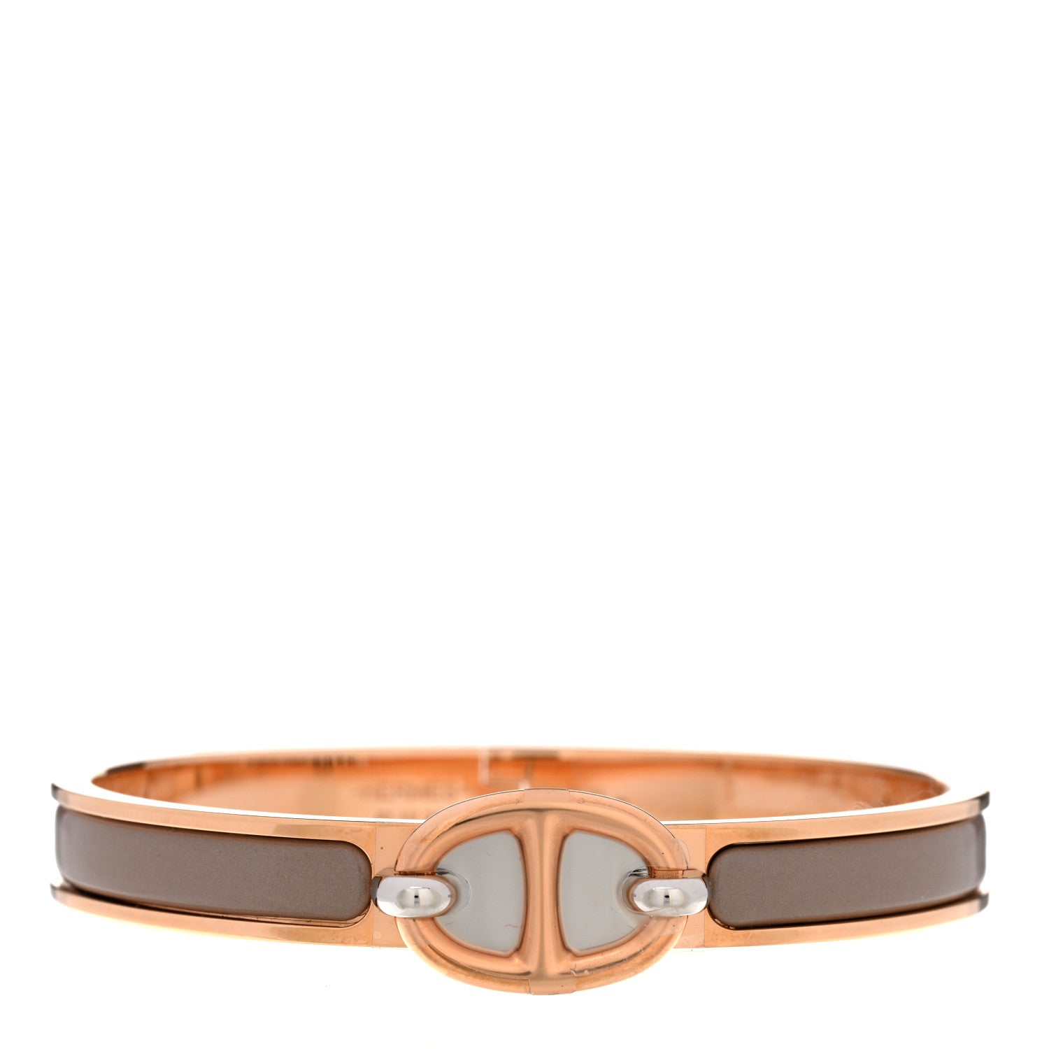 Hermes Enamel Mini Clic Chaine d'Ancre Bracelet PM Chataigne 1 of 4