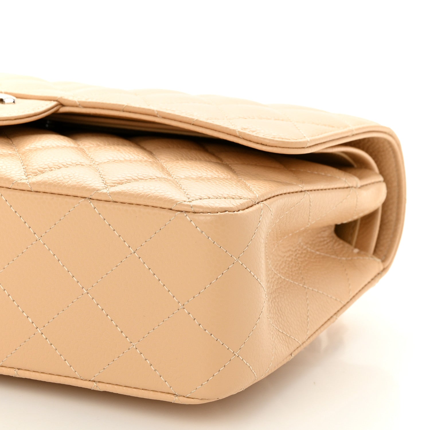 Chanel Caviar Quilted Medium Double Flap Beige 9 of 10