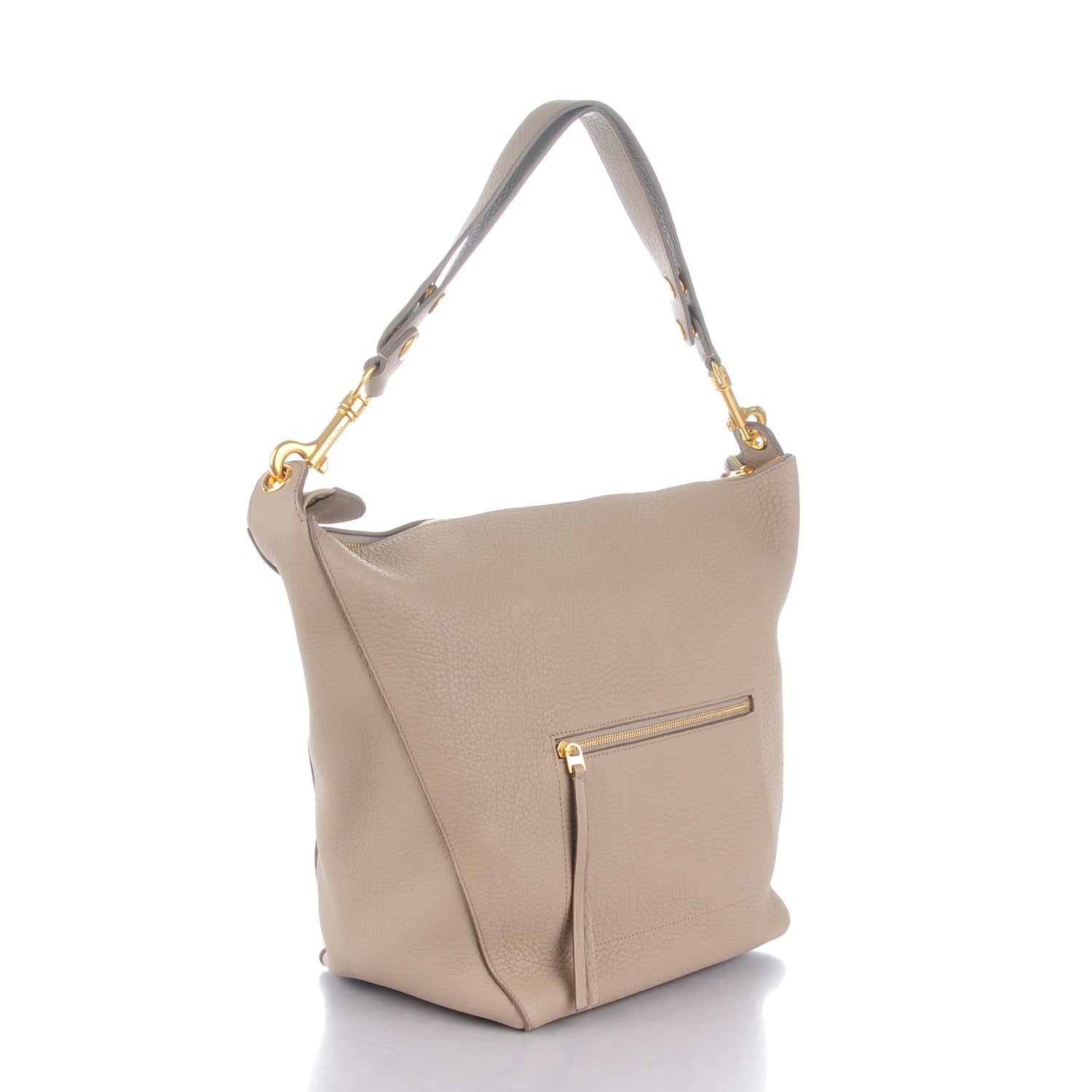 Celine Crisp Calfskin Medium Zipped Hobo Dune 3 of 7