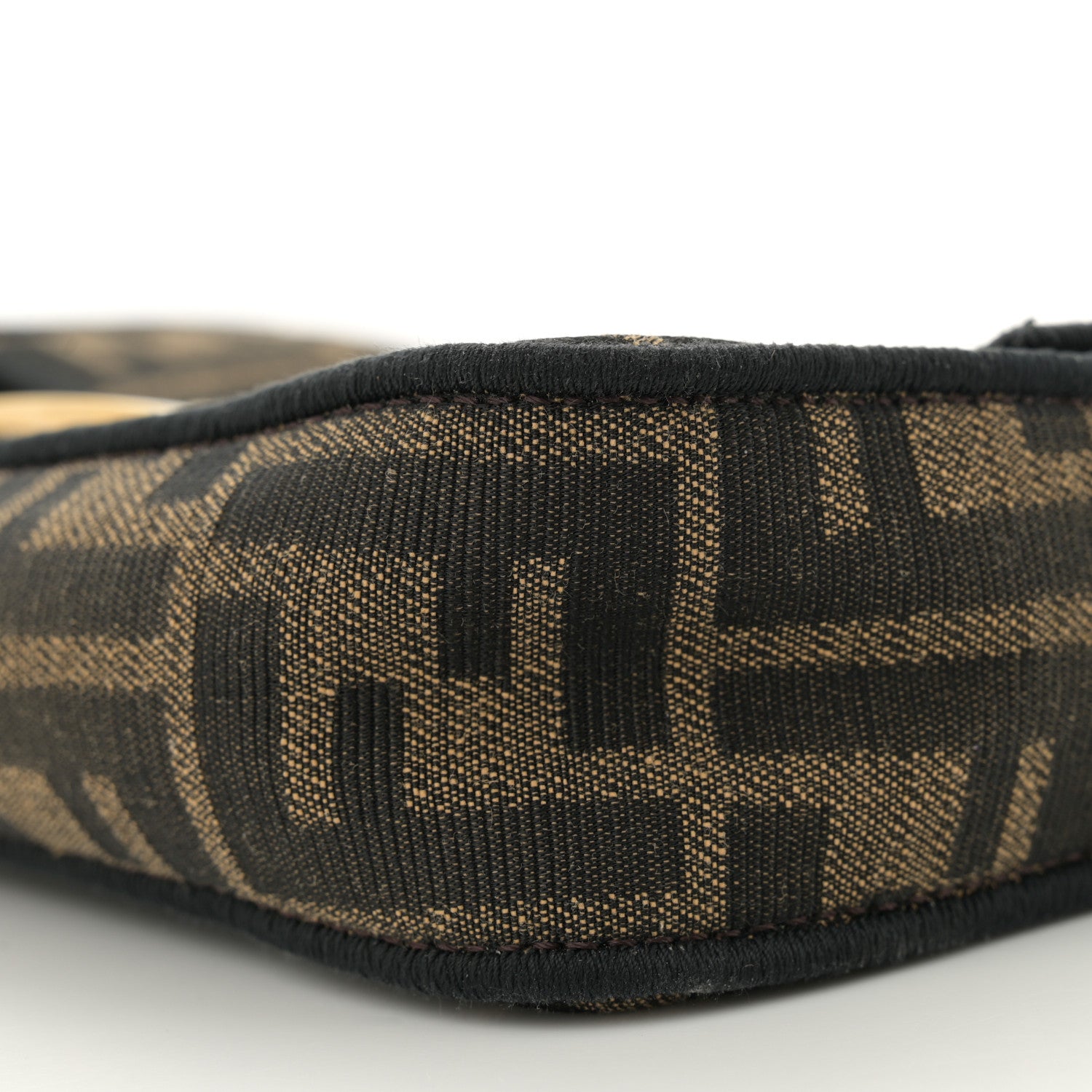 Fendi Fabric Jacquard FF 1974 Mini Baguette Tobacco Moro Black 10 of 11