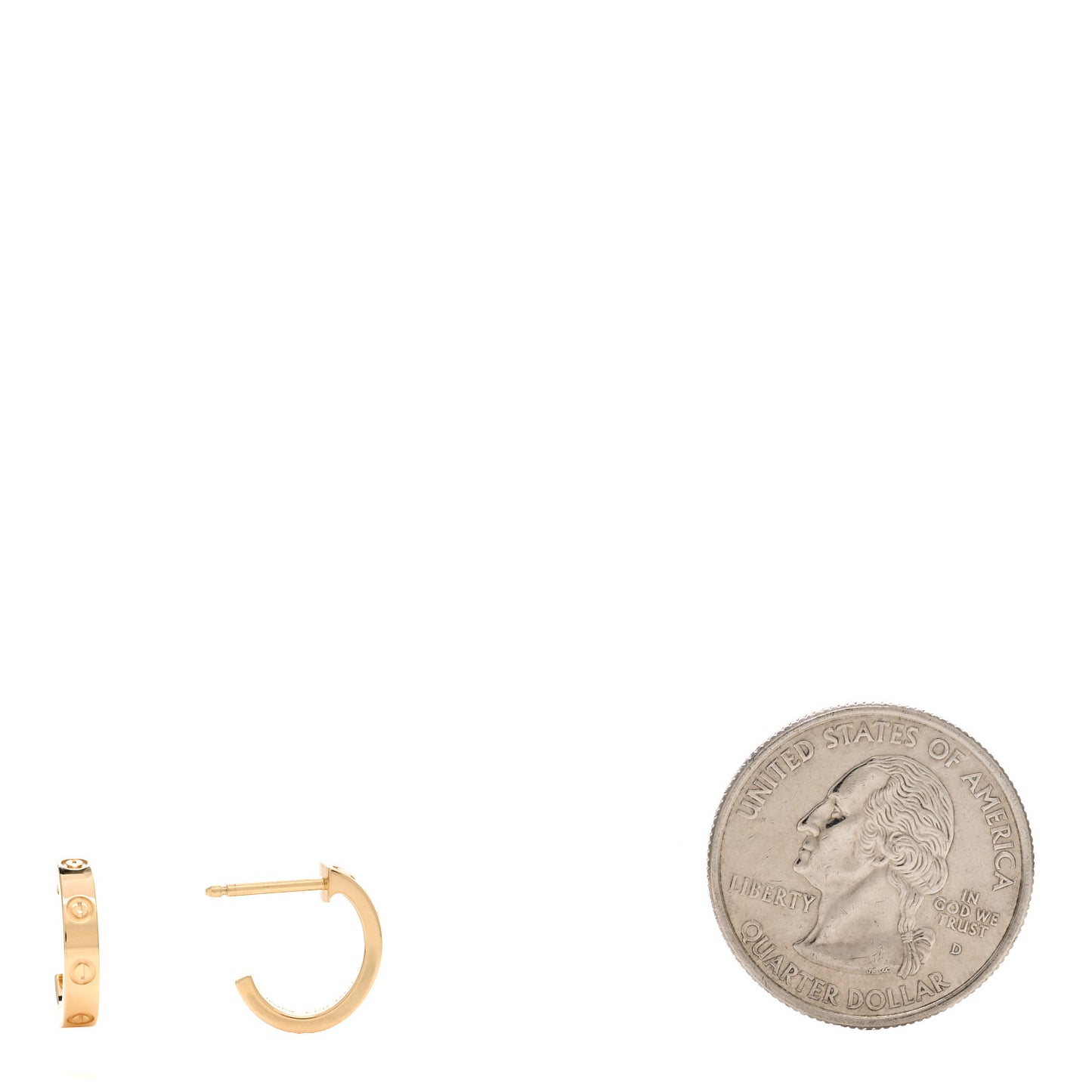 18K Yellow Gold Small LOVE Hoop Earrings