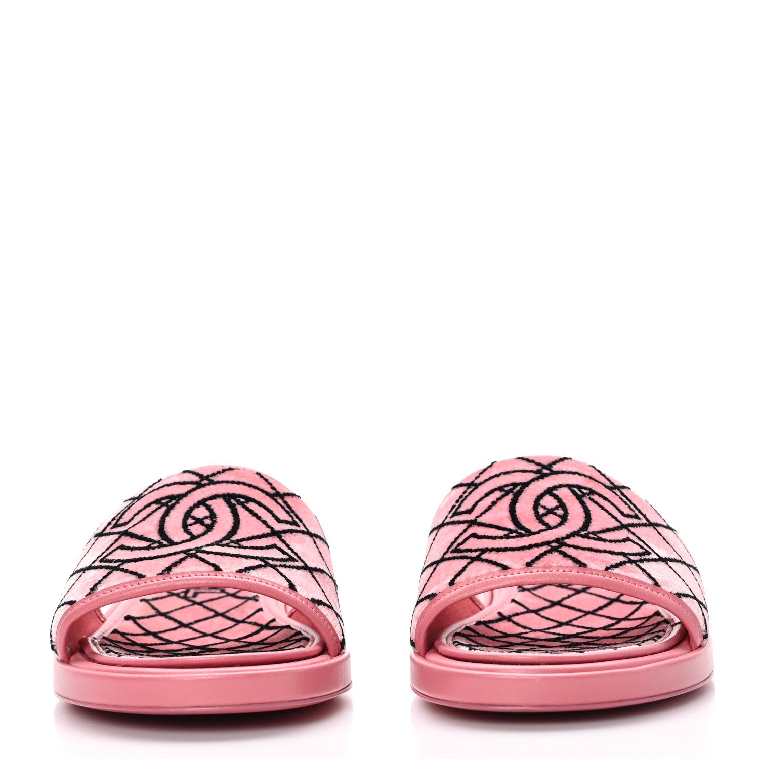 Chanel Shearling Quilt Print Quilt CC Mules 38 Pink 2 of 8