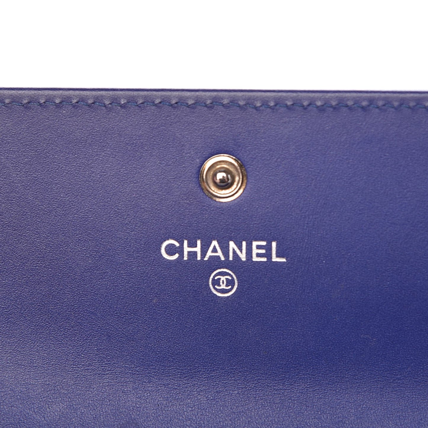Patent Caviar Timeless CC Large Gusset Flap Wallet Blue