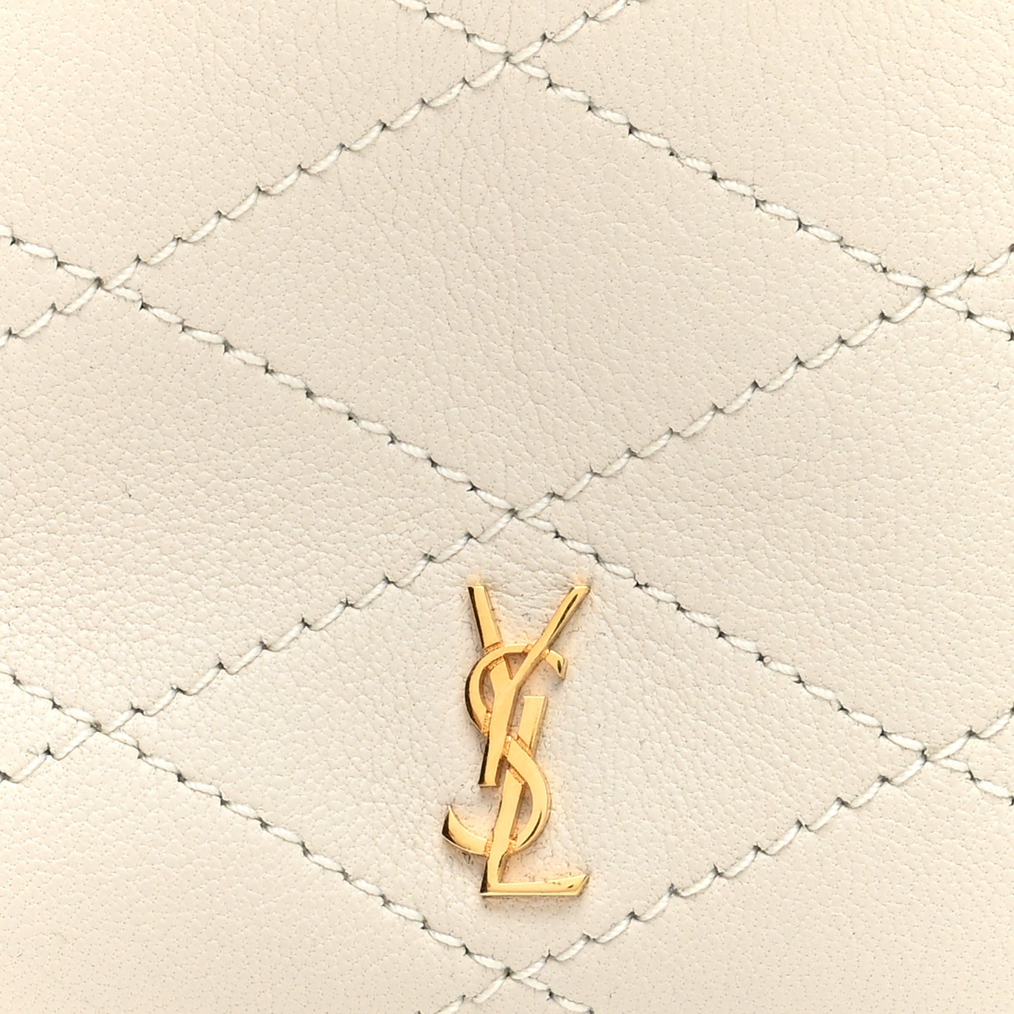 Lambskin Quilted Baby Bucket Bag Crema Soft