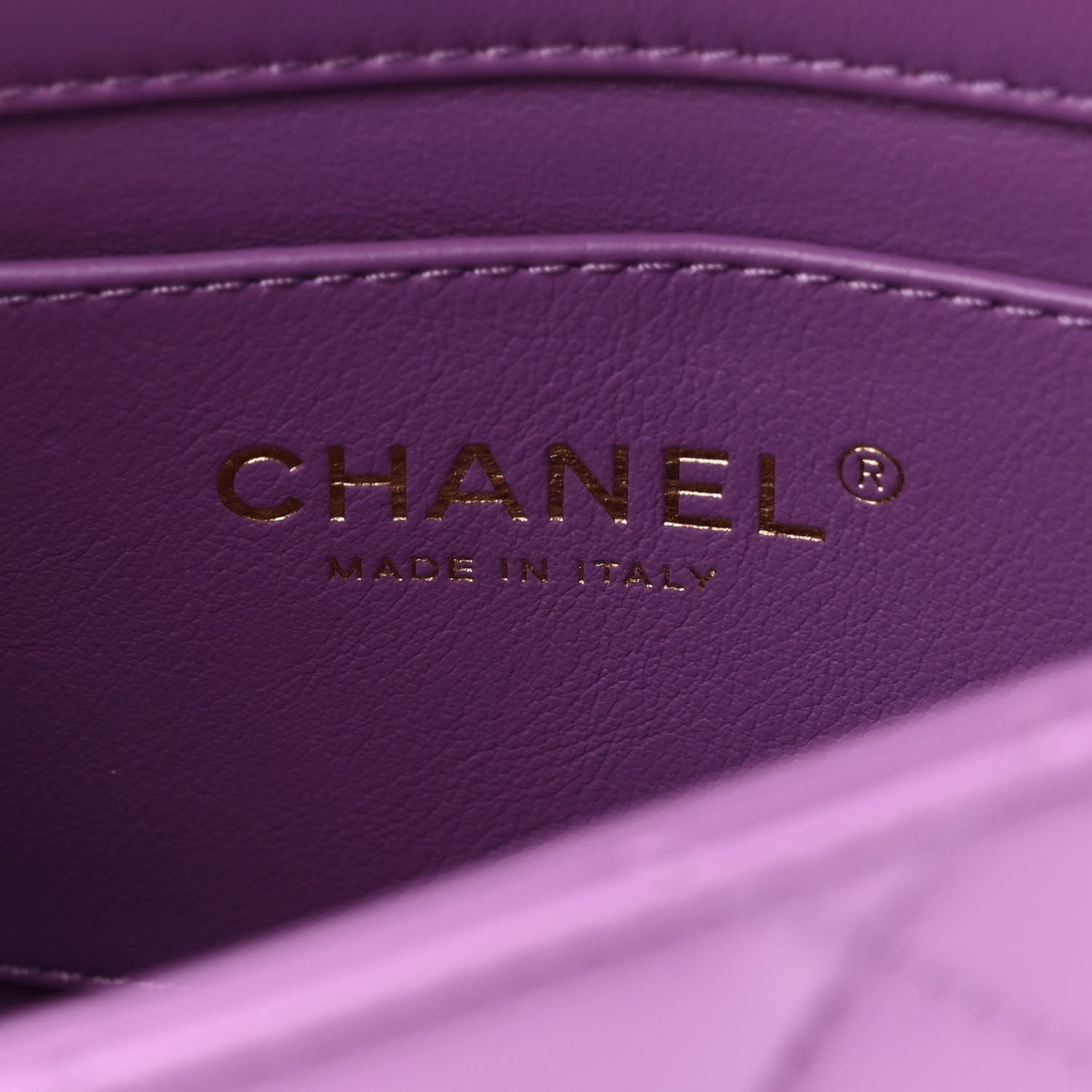 Chanel Lambskin Enamel Quilted Mini Pending CC Square Flap Purple 6 of 10
