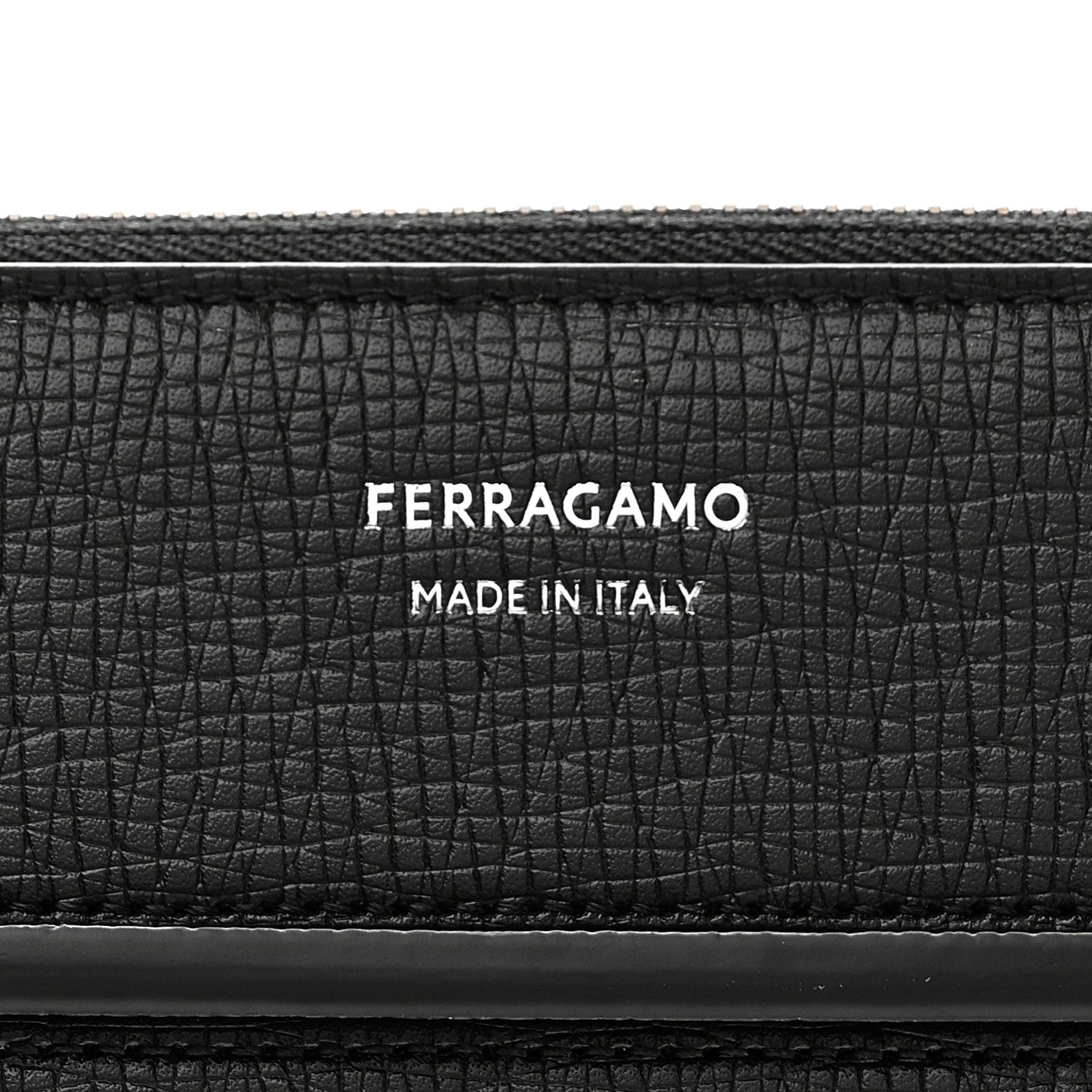 Salvatore Ferragamo Hammered Calfskin New Revival Wristlet Clutch Black 8 of 8