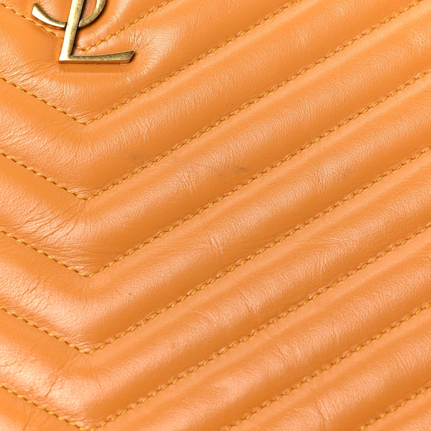 Saint Laurent Calfskin Matelasse Monogram Cassandre Tablet Pouch Orange 10 of 10