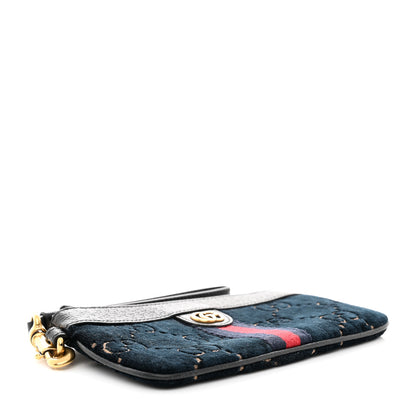 Gucci Velvet GG Monogram Textured Calfskin Web Smartphone Case Blue Beige Black 5 of 9