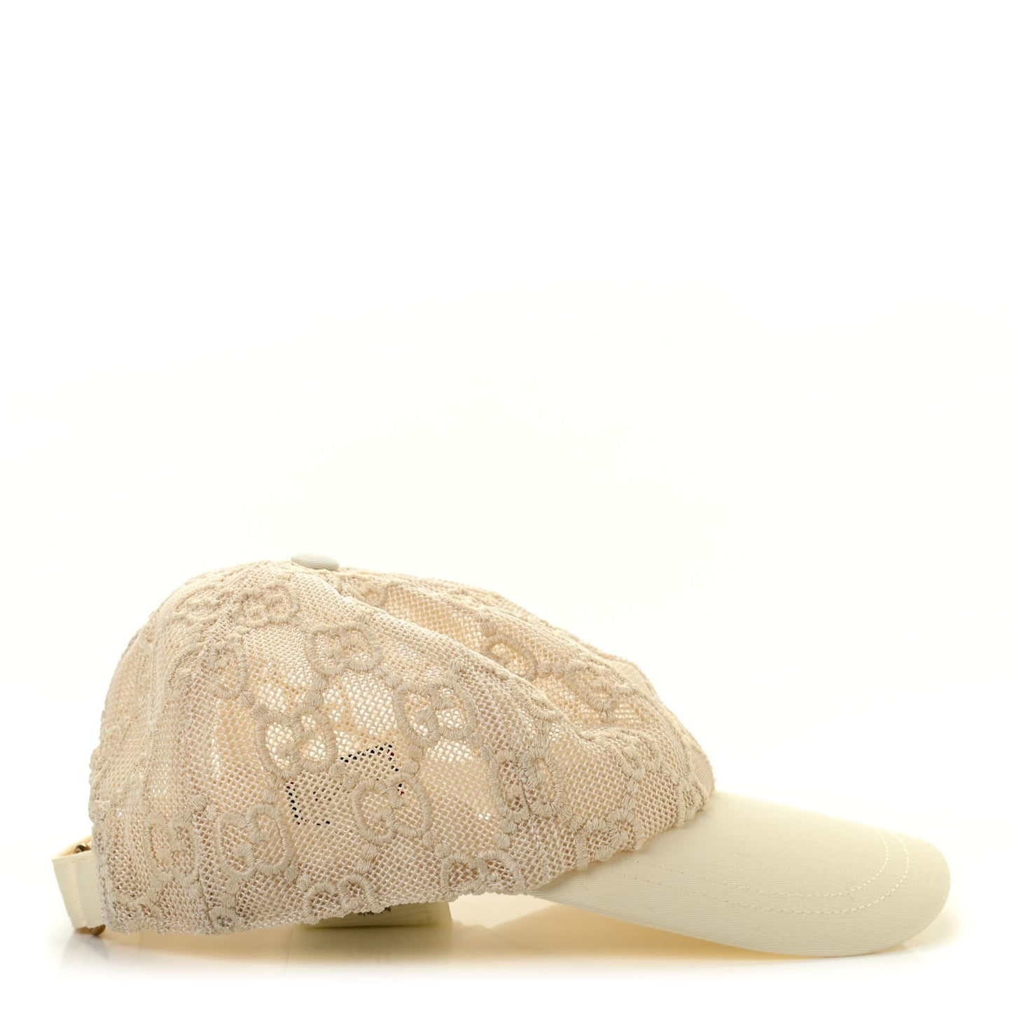 Mesh GG Monogram Shivali Baseball Hat M Cream Ivory