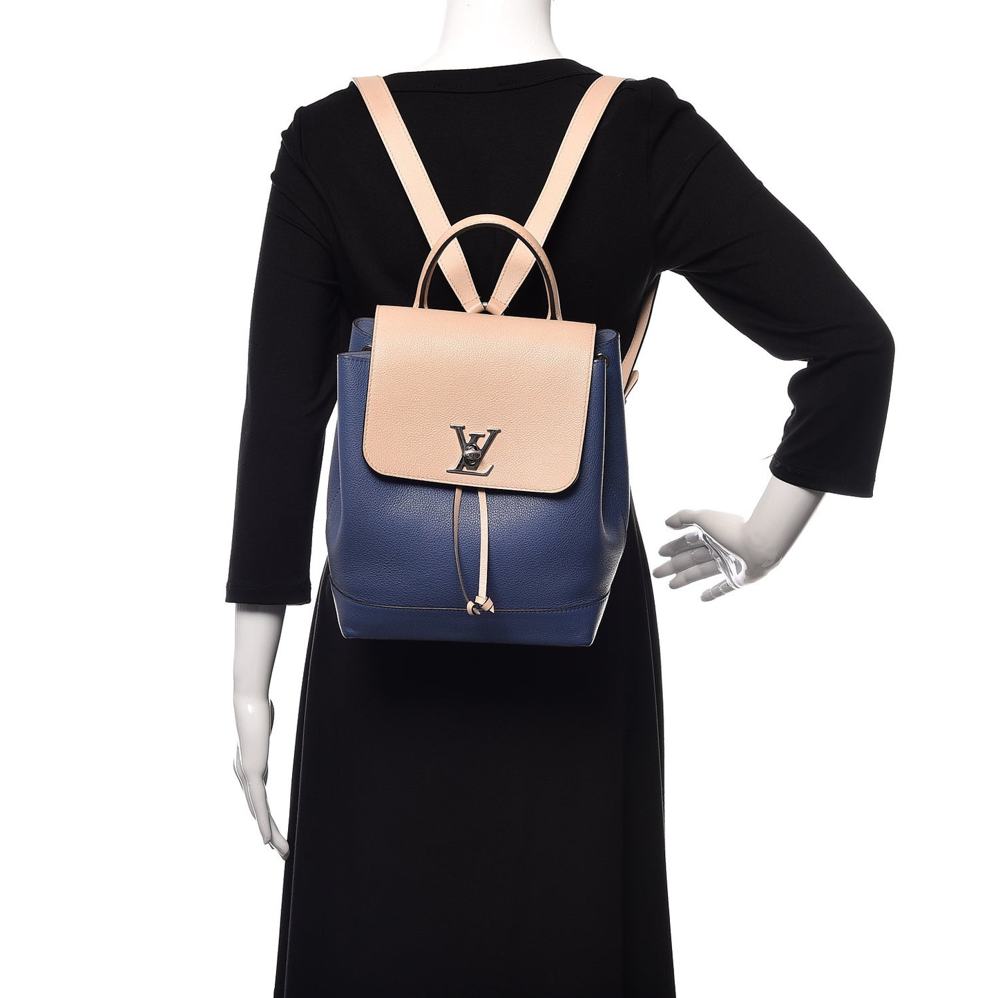 Calfskin Lockme Backpack Denim