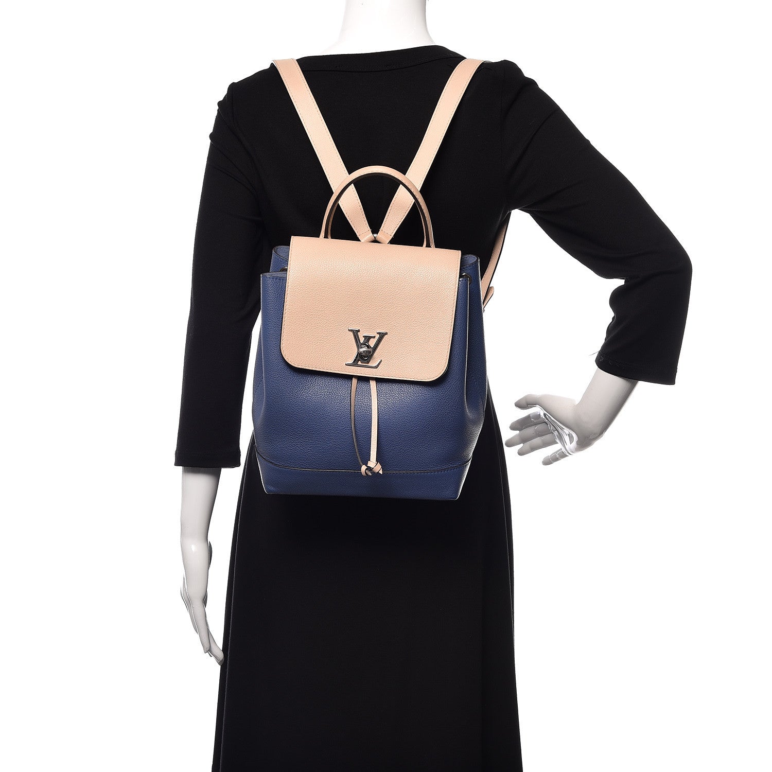 Louis Vuitton Calfskin Lockme Backpack Denim 2 of 10