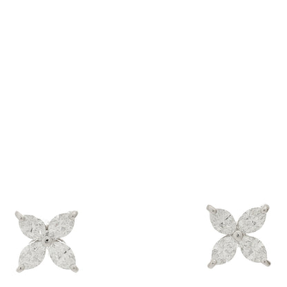 Tiffany Platinum Diamond .64ct Small Victoria Earrings 1 of 7