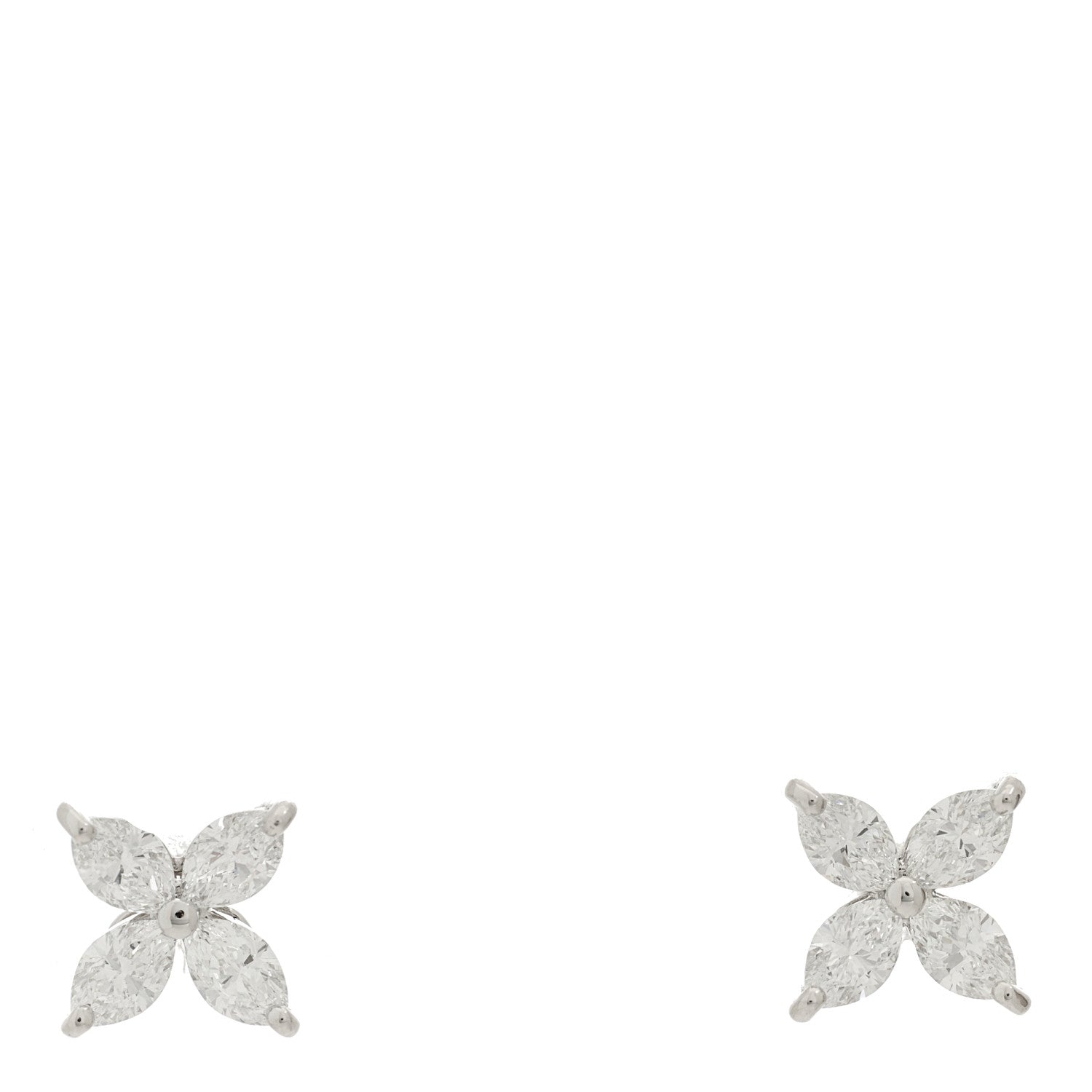 Tiffany Platinum Diamond .64ct Small Victoria Earrings 1 of 7