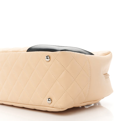Chanel Calfskin Quilted Large Cambon Bowler Beige Black 10 of 10